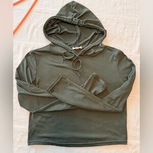 EUC copper key cropped olive green hoodie die medium